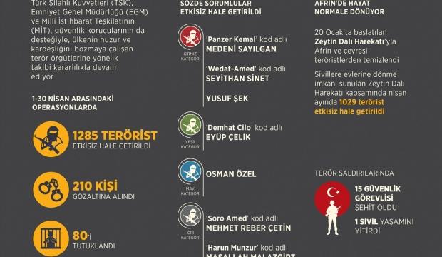 GRAFİKLİ - Nisanda da yurt içi ve dışında PKK'ya ağır darbe
