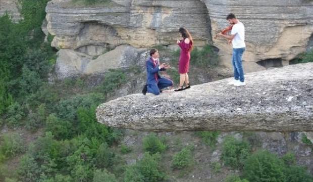 100 metre yükseklikte evlilik teklifi