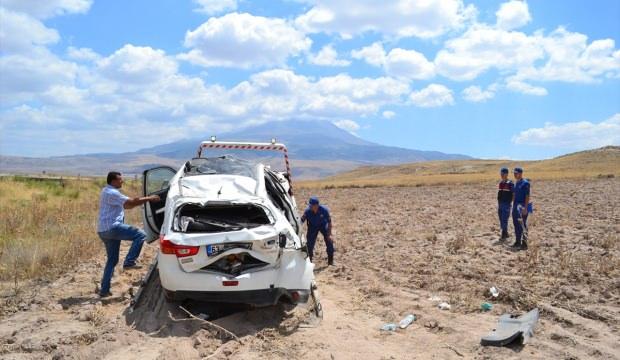 Aksaray'da otomobil devrildi: 5 yaralı