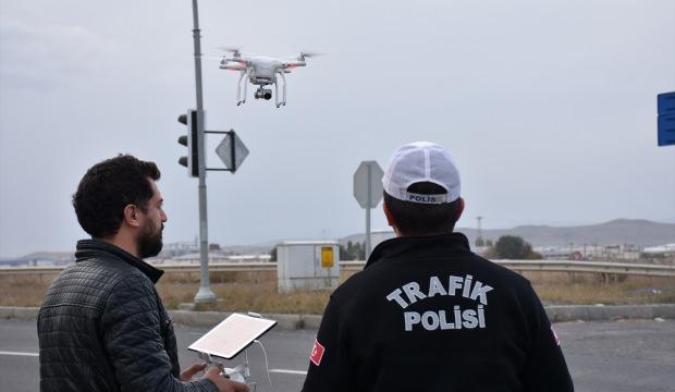 Kars'ta "drone" ile trafik denetimi