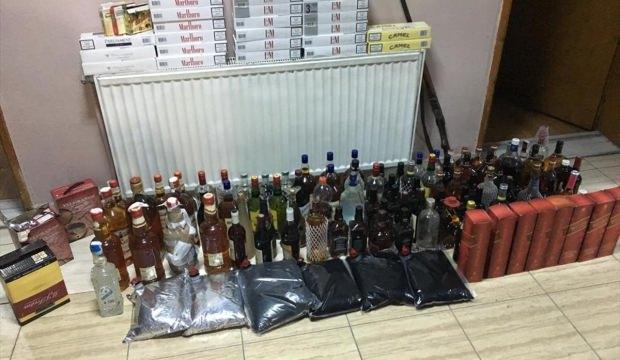Zonguldak'ta kaçak içki ve sigara operasyonu