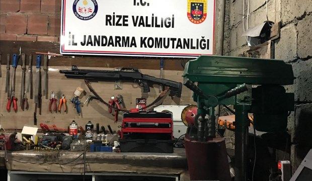 Rize'de kaçak silah atölyesine operasyon