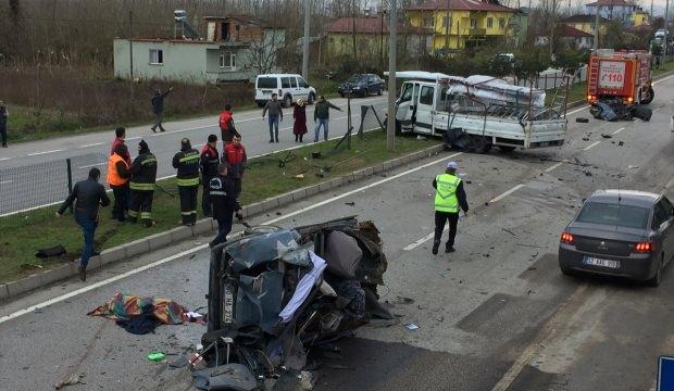 Samsun'da otomobille kamyonet çarpıştı: 1 ölü, 1 yaralı