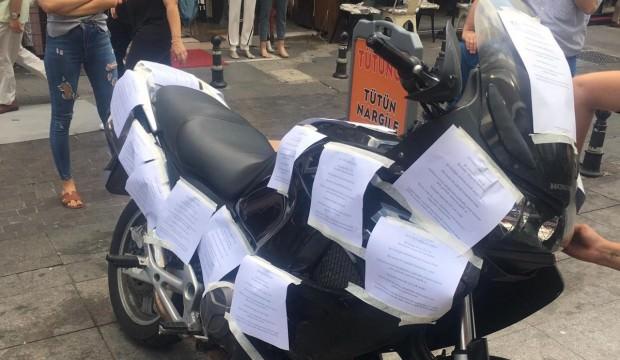 Motosiklet sürücüsü esnafı bezdirince...Öyle bir şey yaptılar ki!
