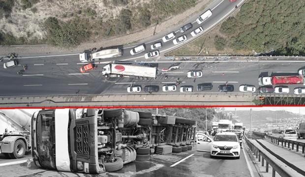 TEM'de feci kaza! Uzun kuyruklar oluştu
