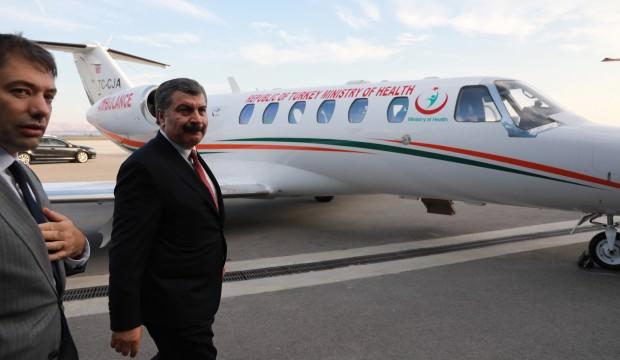 Sağlık Bakanı Koca, hava ambulanslarını denetledi