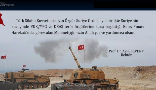 Binali Yıldırım Üniversitesi’nden Barış Pınarı Harekatına tam destek
