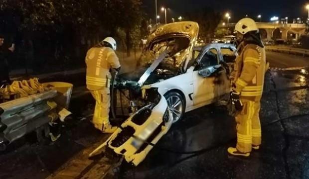 Üsküdar'da korku dolu anlar: Alev alev yandı