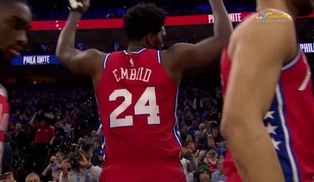 Embiid, Kobe Bryant'ın anısına giydiği 24 numaralı formayla 24 sayı attı