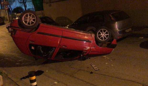 Kontrolden çıkan otomobil takla attı: 1 yaralı