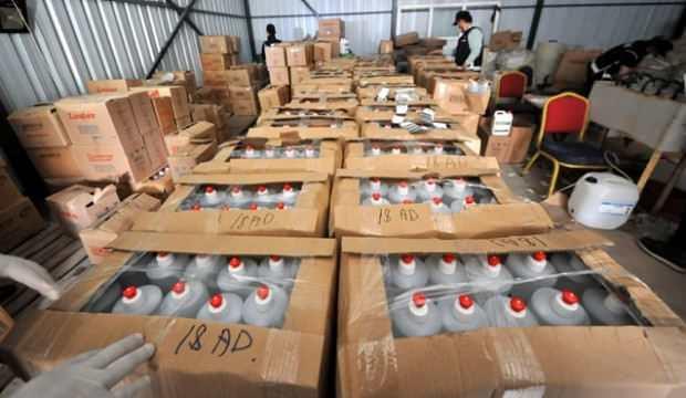 20 ton sahte dezenfektan ele geçirildi