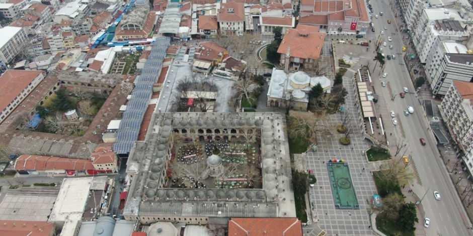Bursa'nın tarihi bölgeleri havadan görüntülendi