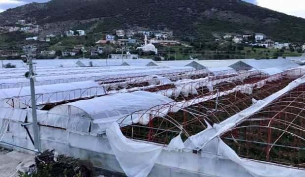 Muğla'daki fırtına seraları vurdu