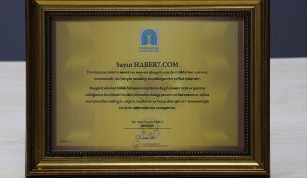 Darülaceze'den Haber7.com'a anlamlı teşekkür!