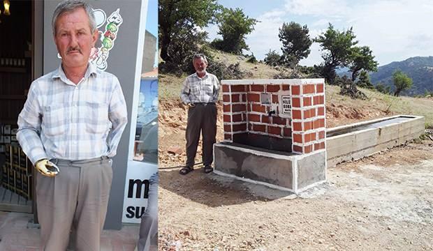 Engelli vatandaş, hayvanlar su içsin diye meraya 7 çeşme yaptırdı
