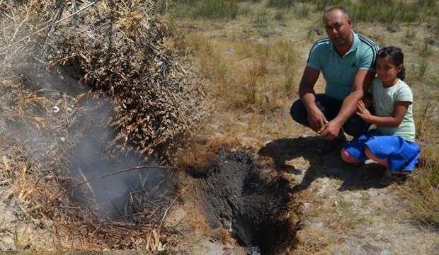 Tuz Gölü havzasında topraktan çıkan duman şaşırtıyor