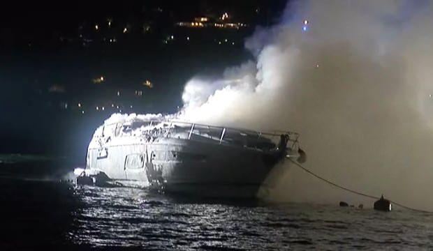 Bebek’te lüks tekne alev alev yandı