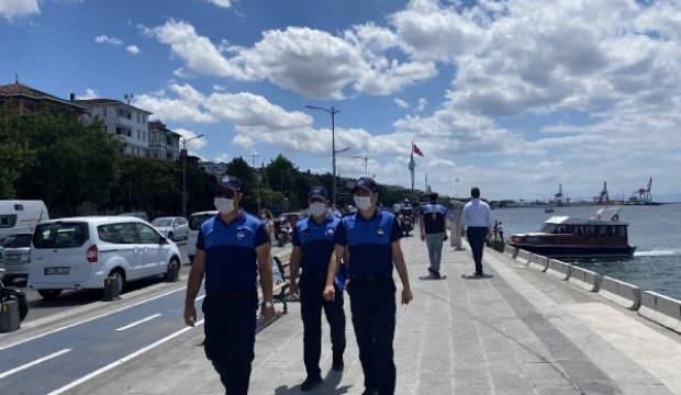 Üsküdar sahilinde drone ile çekirdek denetimi