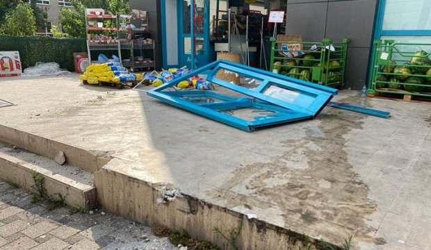 Veterinere yetişmeye çalışırken markete daldı