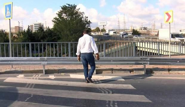 İstanbul'da yaya geçidine 'yanlışlıkla' konulan bariyer kaldırıldı
