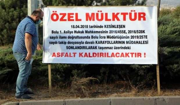13 yıl sonra davayı kazandı, mahkeme kararını D-100'e astı