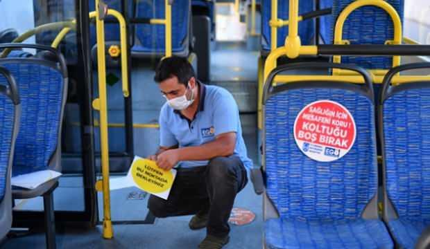 Ankara'da toplu taşıma araçlarında 'sosyal mesafe' uygulaması