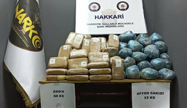 Hakkari'de 139 kilo 80 gram uyuşturucu ele geçirildi