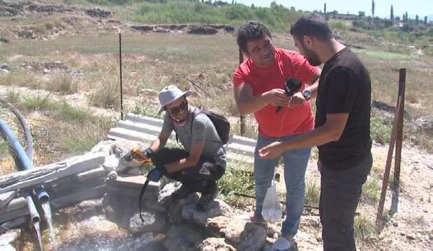 Doğal kaynak suyunda yumurta ve patates haşlama