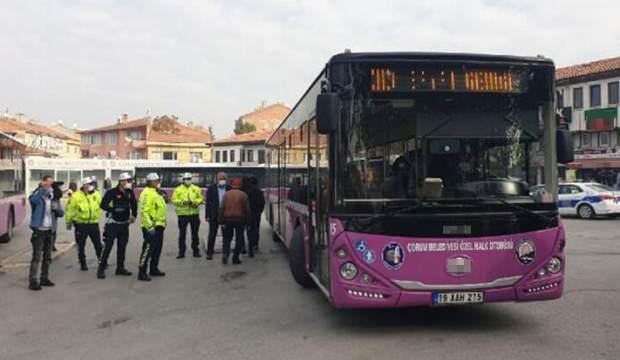 Sivil polislerden, otobüslerde koronavirüs denetimi