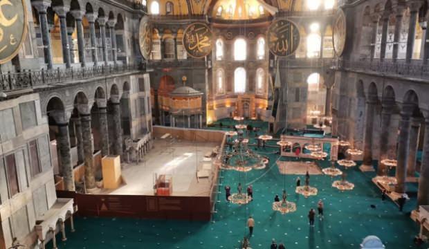 Ayasofya-i Kebir Camii'nde restorasyon ve konservasyon için kurulan iskele söküldü