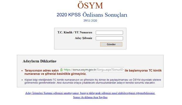 KPSS önlisans sonuçları 2020 açıklandı! ÖSYM sonuç.gov.tr KPSS önlisans sorgulama sayfası!