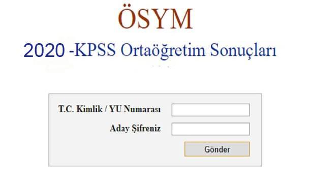 2020 Kpss Ortaogretim Sonuclari Osym Sonuc Osym Gov Tr T C Kimlik Ve Sifre Sorgulama Ekrani Haber 7 Haber Ofisi