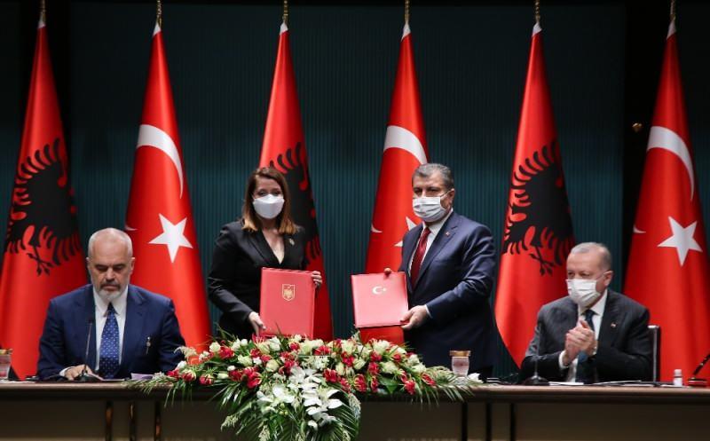 Başkan Recep Tayyip Erdoğan ve Arnavutluk Başbakanı Edi Rama