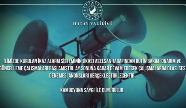 Hatay Valiliği’nden 'alarm sistemi' duyurusu