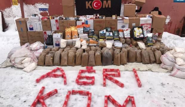 Ağrı'da 480 kilogram kaçak tütün ele geçirildi