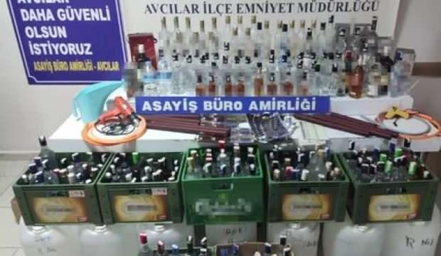 Avcılar'da 100 litre sahte içki ele geçirildi