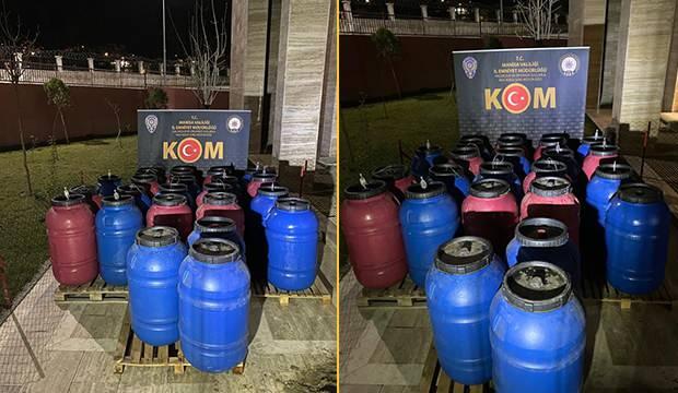 Manisa'da 3 ton sahte içki ele geçirildi