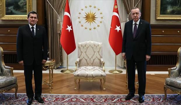 Cumhurbaşkanı Erdoğan, Meredow ve Bayramov'u kabul etti