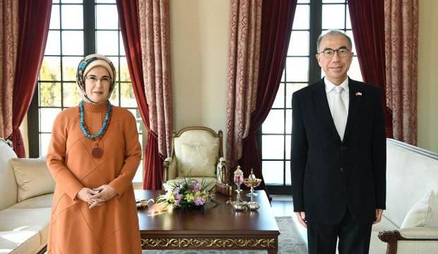 Emine Erdoğan, Japonya'nın Ankara Büyükelçisi ile görüştü