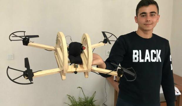 Lise öğrencisi insan taşıyabilen saatte 120 km hıza ulaşabilen drone tasarladı