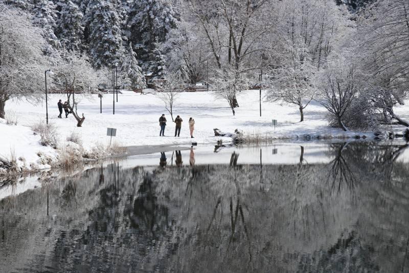OK570_1615555727_9255 Gölcük Tabiat Parkı’nda muhteşem kar manzarası