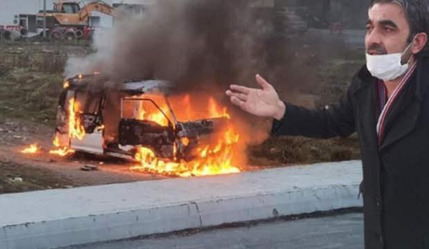 Eşi ve kaynanasına kızdı, minibüsünü yaktı! İtfaiyeye şaşkına çeviren cevap