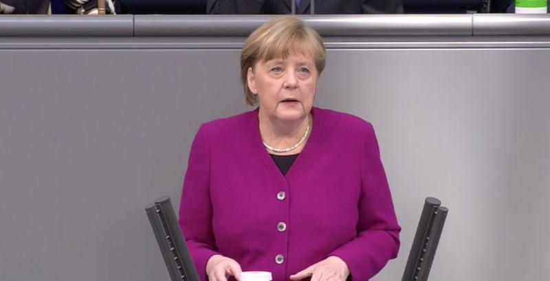 Merkel'in konuşmasından bir kare