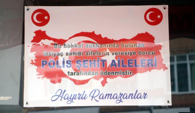 Tokat'ta şehit aileleri Ramazan ayı öncesi 50 ailenin veresiye bakkal borcunu kapattı