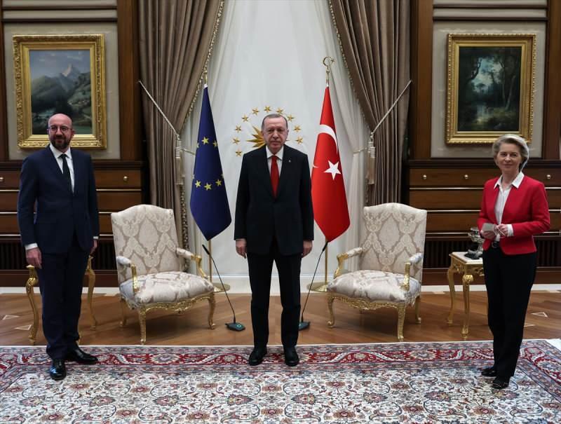 Erdoğan-Leyen-Michel görüşmesi yaklaşık 1 saat sürdü.