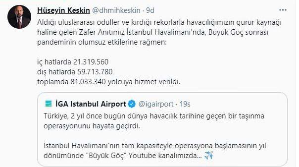 NeS9S_1617794259_898 İstanbul Havalimanı'ndan 2 yılda uçan yolcu sayısı belli oldu