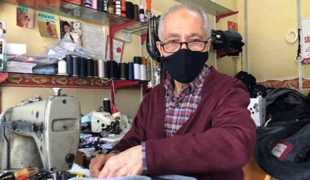 9,5 metrekare dükkanda 55 yıldır terzilik yapıyor!