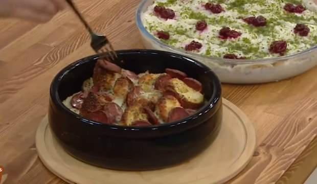 Bayat simitlerle kebap nasıl yapılır? Sucuklu kaşarlı fırında simit kebap tarifi...