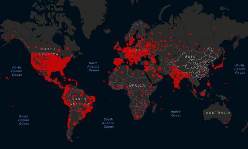 Dünya koronavirüs haritası