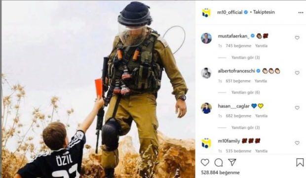 Mesut Özil formalı çocuktan zalim İsrail'e kırmızı kart
